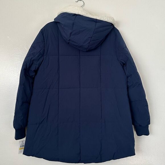 Marc  New York faux shearling lined hooded puffer coat size M - Picture 9 of 14